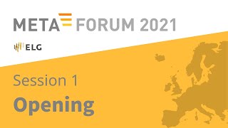 META-FORUM 2021 — Session 1: Opening