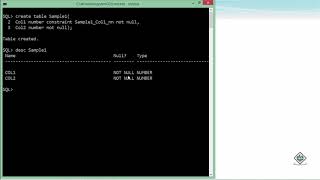 Oracle - SQL - Not Null Constraint