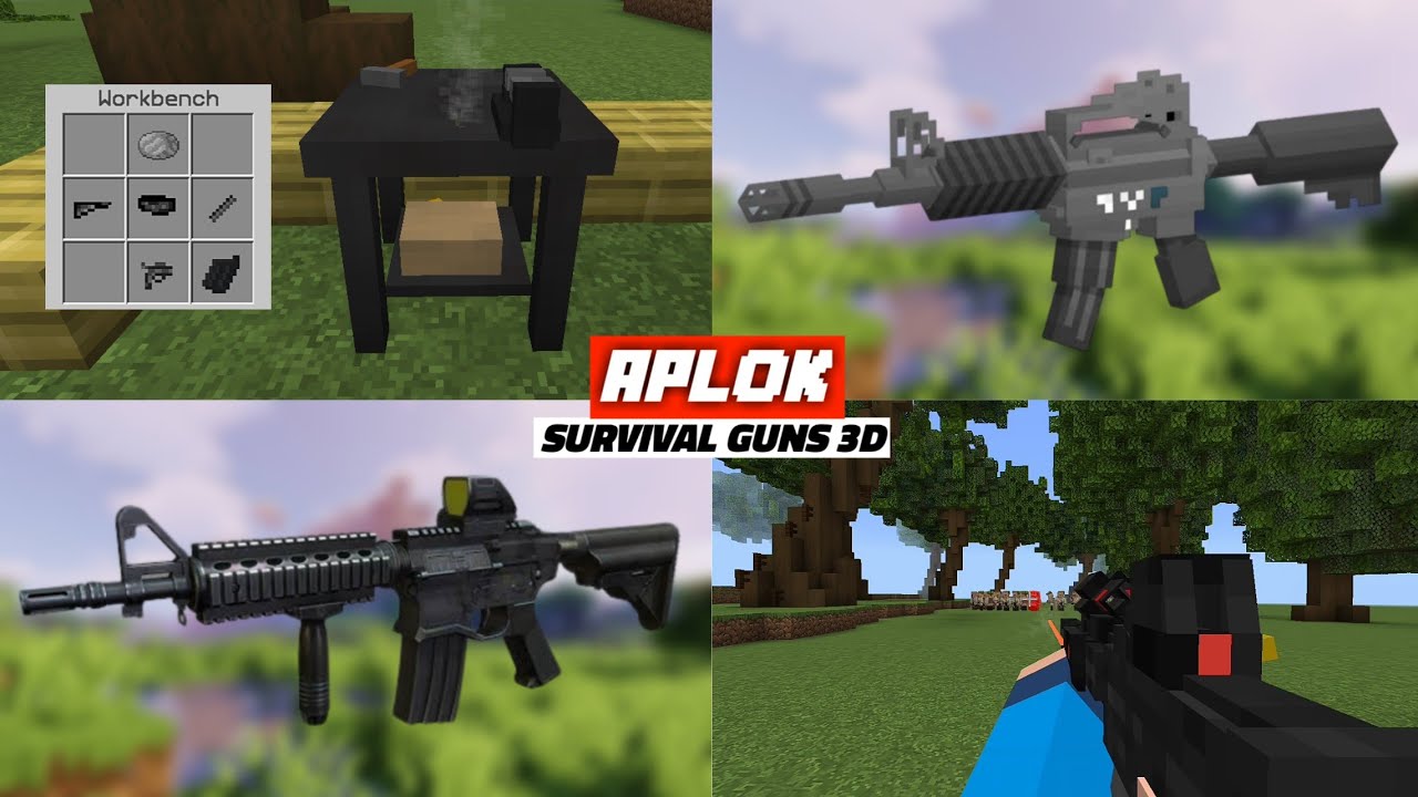 APLOK GUNS 3D V1.2 Addon [Survival-Friendly] Mod In Minecraft PE - YouTube