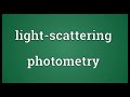 light scattering photometry meaning