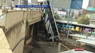 Roads closed due hanging bus