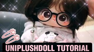 Uni Plush Doll Tutorial: Head wrap braided hairstyle for your 20cm cotton doll.