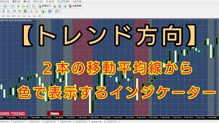 【トレンド方向】を２本の移動平均線から色で表示するインジケーター