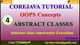 Core java || OOPS || Video-4 || Abstract Classes|| constructor execution || By Ratan sir