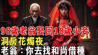 98歲老翁娶回18歲小妾，洞房花燭夜，老翁：你去找和尚借種#蝴蝶飛飛 #民間故事 #奇聞趣事 #古代小說