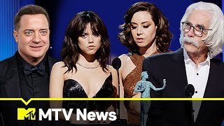 Jenna Ortega And Aubrey Plaza’s SAG Awards Moment | MTV News