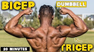 20 MINUTE DUMBBELL BICEP & TRICEP WORKOUT FOR TONED ARMS!