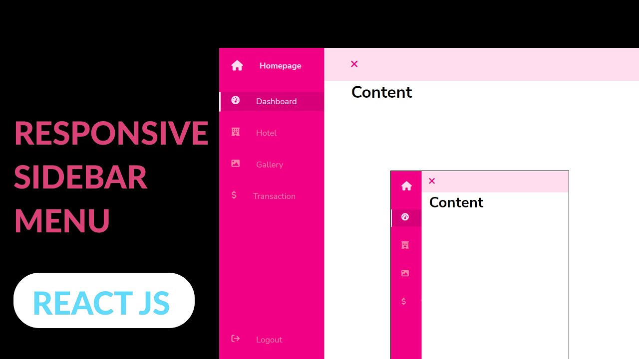 Responsive Menu Sidebar Using React JS - YouTube