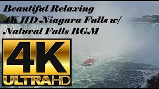 Beautiful Relaxing 4K HD Niagara Falls Natural Fall BGM for 3 Hours