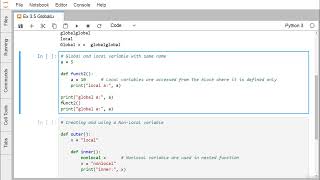 Learn Python From Beginner To Advanced Level : 16 Tutorial 16 Python global local nonlocal