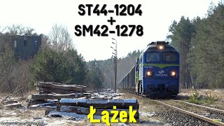 Stacyjka Łążek i wiosenne roztopy z ST44-1204 i SM42-1278 // Lazek at thaw and ST44-1204 \u0026 SM42-1278