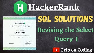 Revising the Select Query-I | SQL SOLUTIONS | Get 5 Stars on HackerRank