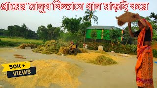 গ্রামের কৃষক কিভাবে ধান মাড়াই করে beautiful village@JonakiVillage