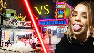 WHO HAS THE BEST PHILLY CHEESESTEAK?? *PATS VS GENOS* 🤤