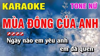 Karaoke Mùa Đông Của Anh Tone Nữ Nhạc Sống | Nguyễn Linh