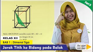 Materi Dimesi Tiga Kelas 12 - Jarak Titik Ke Bidang Pada Balok