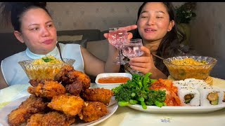 चट्नी अमीलो किम्ची Ramen Noodles soup with Crispy fried Chicken अनि California sushi 🍱