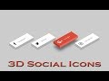 CSS hover effects 2018 | 3d social media icons | icon hover effects css | css isometric design