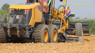 គ្រឿងចក្រធ្វើផ្លូវ Motor Grader, Roller, Excavator, Dump Truck, Bulldozer Road Construction Working