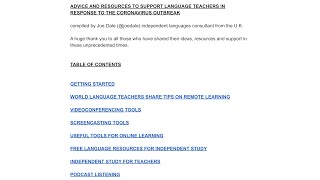 Advice and resources to support language teachers in response to the Coronavirus outbreak