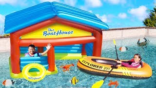 Wendy Pretend Play with Inflatable Boat Playhouse Kids Toys