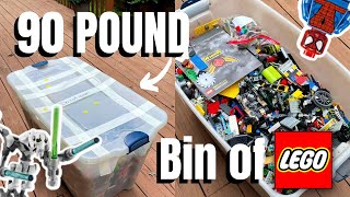 90 POUND BIN of LEGO!? - 100+ Minifigures, Cool Parts, and More!