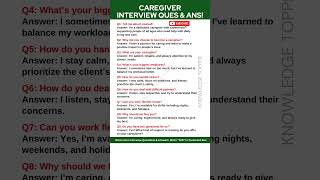 Caregiver Interview Questions and Answers