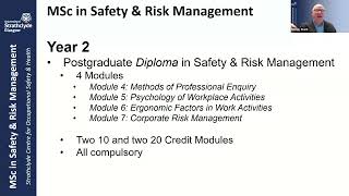 MSc/PgDip/PgCert Safety \u0026 Risk Management Information Session