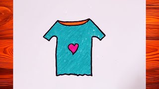 How to draw T-shirt for kids. T-shirt drawing. T-shirt coloring. T-shirt painting.