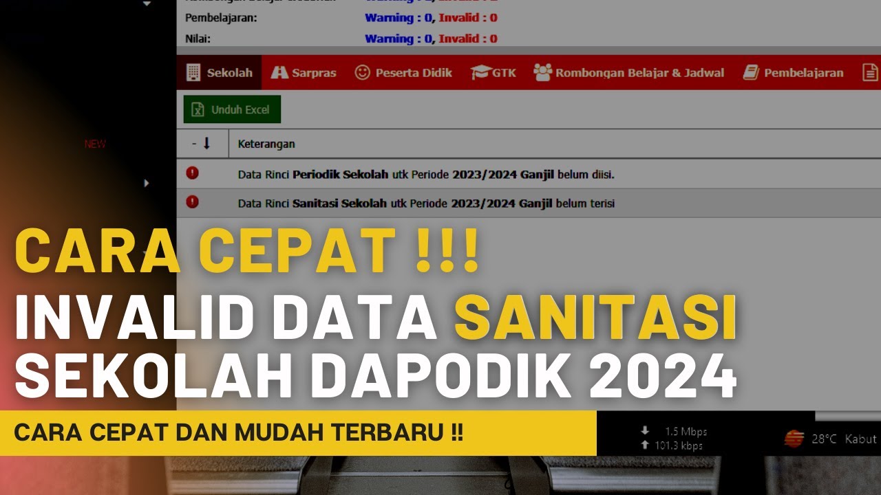 LANCAR !!! SOLUSI MENGATASI INVALID DATA SANITASI SEKOLAH DAPODIK 2024 ...