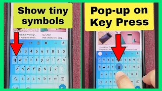 key press pop-up, and keyboard symbols for pixel phone