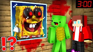 JJ and Mikey Escape From Sponge BoB At Night in Minecraft Challenge Maizen
