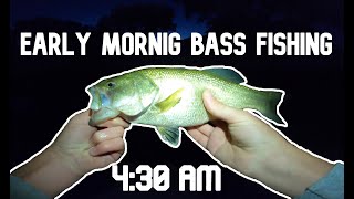 Bass Fishing A Neighborhood Pond Before Sunrise and Early Morning (Largemouth Bass Fishing)