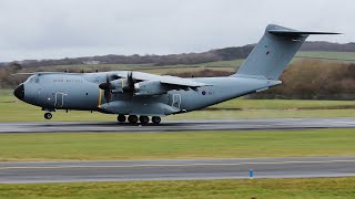 [4K] RAF Airbus A400M Atlas Touch \u0026 Go at Prestwick Airport March 2022