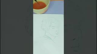 BTS jin drawing in New style @Art and craft with Madiha #short #shortvideo #viralvideo #bts