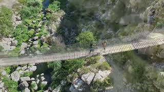 Matera . Ponte Tibetano sulla Gravina. Drone