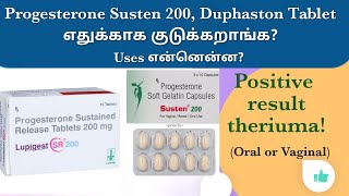 progesterone susten 200 tablet uses in tamil/progesterone sustained release tablet 200/Duphaston