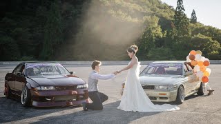 『結婚式OPムービー』2人の愛車でドリフト