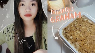 VLOG | Trying lash lift kit, Curtain bangs and Making mango graham | Zi Diaries