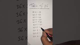 Table of 36 l 36 ka table l 36 table trick #trending #viral #youtubeshorts #shorts