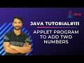 Add Two Numbers Using Java Applet | GUI Programming | In Hindi