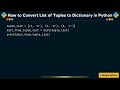 How to Convert List of Tuples to Dictionary in Python
