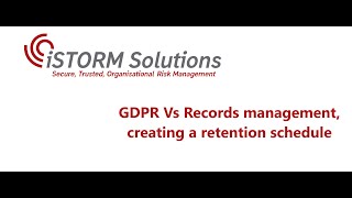 GDPR Vs Records management, creating a retention schedule