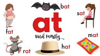 AT Word Family ( bat, cat, fat, hat, mat, pat, rat, and sat )