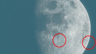 FOUR UFO's FLYING OVER THE MOON