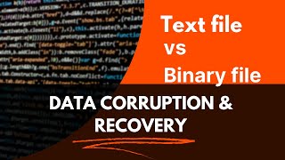 Text File vs Binary File: Data Corruption & Recovery