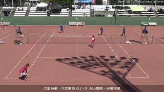 2024年 全日本ジュニアソフトテニス選手権大会 女子U-14 ダブルス 準々決勝 大武姫菜・大武夢菜(西袋中学校) 対 天田樹果・谷川結梨(宝塚中学校・御津中学校)