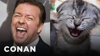 Ricky Gervais Looks Like Cats | CONAN on TBS