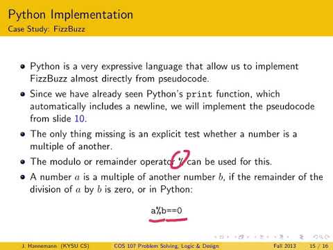 03-09 - Fizz Buzz Python Implementation - YouTube