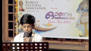 Song | Innale Mayangumbol | Onam Onlinil 2021 | Kairali Cultural Association Calangute Goa